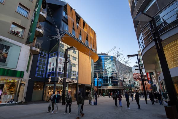 Carlemany Avenue in Andorra buzzing with activity